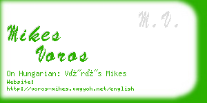 mikes voros business card